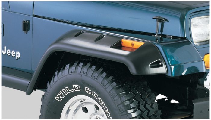 Bushwacker 10035-07 Black Jeep Cutout Style Textured Finish Front Fender  Flares for 1984-2001 Jeep Cherokee 4-Door; 1986-1992 Comanche - Custom  Truck & 4WD